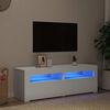 vidaXL خزانة تلفزيون مع أضواء ليد أبيض 120×35×40 سم