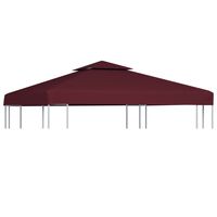 vidaXL سقف مظلة علوي ذو طبقتين 310 جم/ م² 3×3 م أحمر بوردو