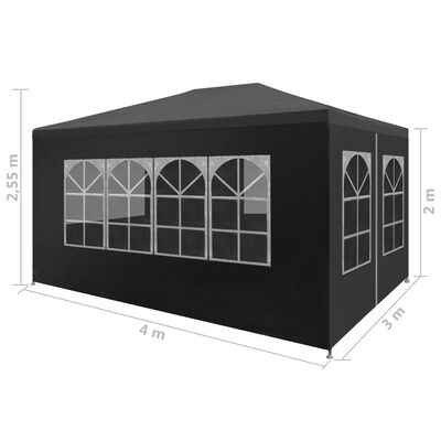vidaXL خيمة حفلات 3×4 م أنثراسيت