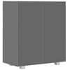 خزانة جانبية vidaXL لون رمادي لامع جداً 71×35×80 سم خشب صناعي
