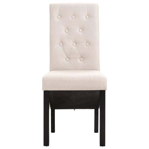 vidaXL كراسي سفرة 2 ق قماش كريمي