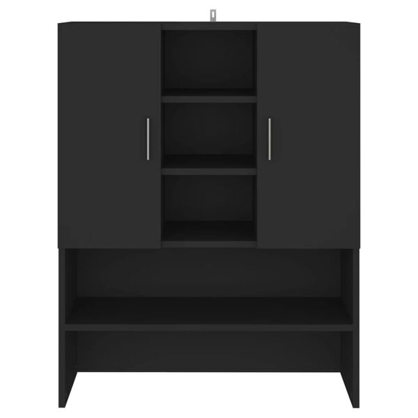 vidaXL خزانة غسالة لون أسود 90x25,5x70,5 سم