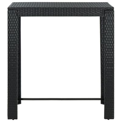 vidaXL طاولة بار للحديقة أسود 100×60.5×110.5 سم بولي روطان