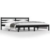 vidaXL إطار سرير خشب صنوبر صلب 180&times;200 سم أسود 6FT سوبر كينج