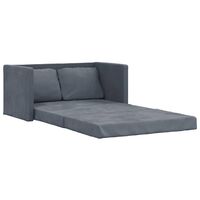 vidaXL سرير أريكة أرضي 2 في 1 لون رمادي داكن 55x204x122 سم مخمل