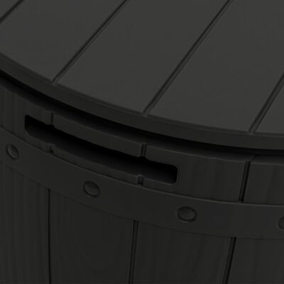 vidaXL صندوق تخزين للحديقة 3 في 1 لون أسود بولي بروبيلين