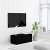vidaXL خزانة تلفزيون لون أسود 80&times;34&times;30 سم لوح خشب صناعي