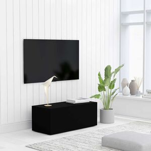 vidaXL خزانة تلفزيون لون أسود 80&times;34&times;30 سم لوح خشب صناعي