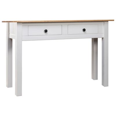 vidaXL طاولة كونسول أبيض 110×40×72 سم خشب صنوبر صلب طراز بنما
