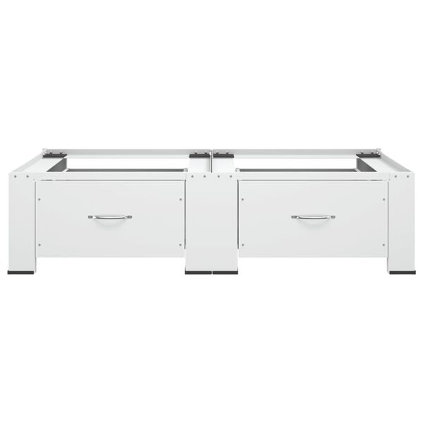 vidaXL قاعدة مزدوجة لآلة الغسيل والتجفيف مع أدراج أبيض