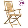 vidaXL 8 كراسي قابلة للطي، 53&times;66&times;99 سم، مصنوعة من الخيزران
