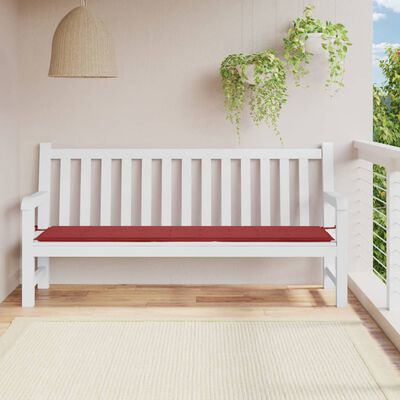 vidaXL وسادة مقعد حديقة أحمر خمري 200×50×3 سم قماش