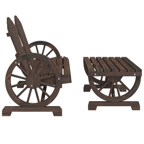 vidaXL طقم جلسة حديقة 2ق خشب تنوب صلب