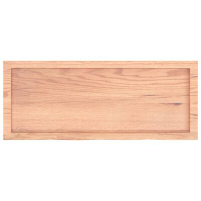 vidaXL سطح طاولة كاونتر حمام بني فاتح 100*40*(2-4) سم خشب صلب معالج