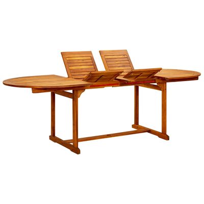 vidaXL طاولة سفرة حديقة (160-240)×100×75 سم خشب أكاسيا صلب