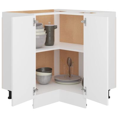 vidaXL Corner Bottom Cabinet White 75.5x75.5x80.5 cm Engineered Wood