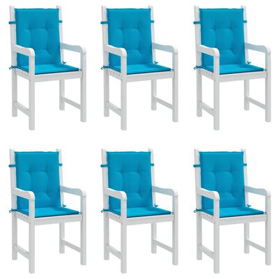 vidaXL وسائد كرسي حديقة 6 ق أزرق 100×50×3 سم
