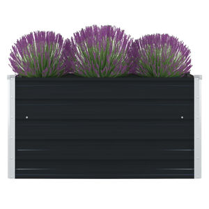 vidaXL حوض حديقة مرتفع 100&times;100&times;45 سم فولاذ مجلفن أنثراسيت