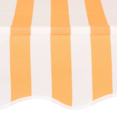 vidaXL مظلة يدوية قابلة للطي 400 سم مخططة برتقالي وأبيض