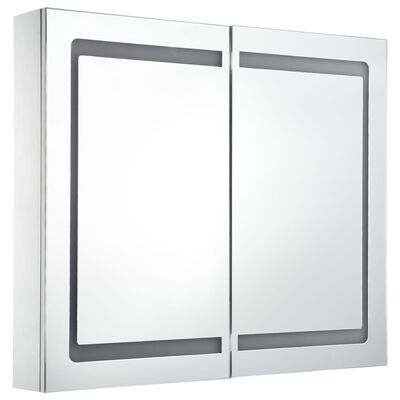 vidaXL خزانة حمام LED بمرآة 80×12.2×68 سم