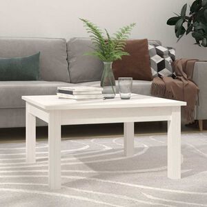vidaXL طاولة قهوة بيضاء 55&times;55&times;30 سم من خشب الصنوبر الصلب
