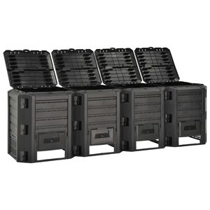 vidaXL سلة حديقة كمبوستر أسود 1600 لتر