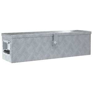 vidaXL صندوق ألومنيوم 80.5&times;22&times;22 سم فضي