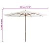 vidaXL مظلة خارجية مع عمود خشبي 350 سم أبيض رملي