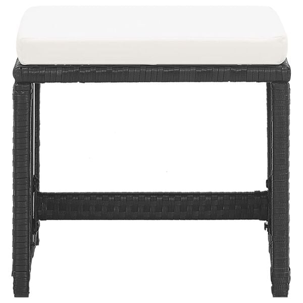 vidaXL مقاعد حديقة 2 ق مع وسائد بولي روطان أسود