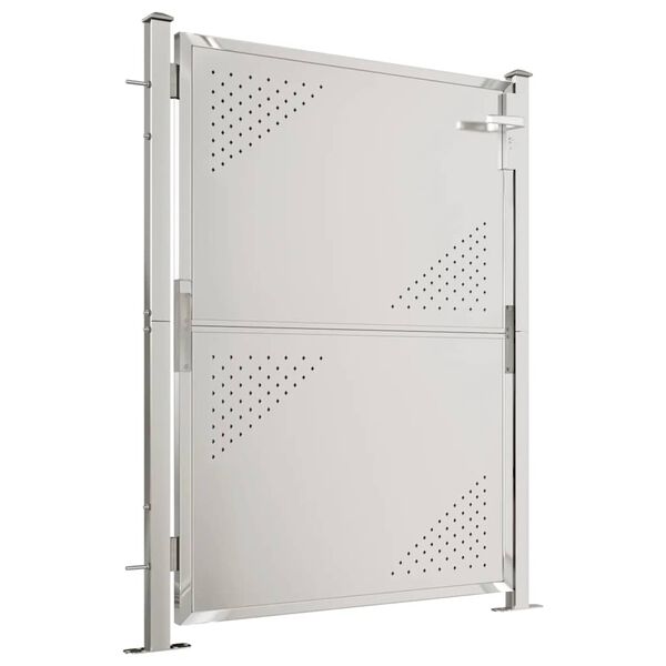 vidaXL بوابة حديقة 100×125 سم فولاذ مقاوم للصدأ