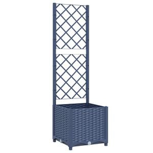 vidaXL حوض حديقة مع تعريشة أزرق رمادي 40&times;40&times;136 سم PP