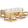 3057637 vidaXL 7 Piece Garden Lounge Set with Cushion Cream Solid Acacia Wood (311853+311855+311863+311868) - Untranslated