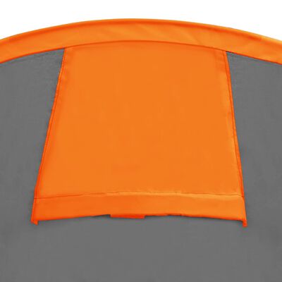 vidaXL خيمة تخييم تتسع لـ 4 أشخاص قماش رمادي وبرتقالي