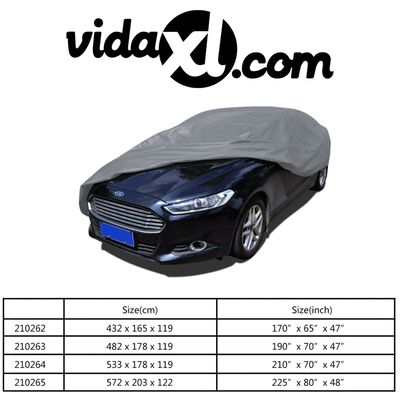 vidaXL غطاء سيارة قماش غير منسوج مقاس متوسط