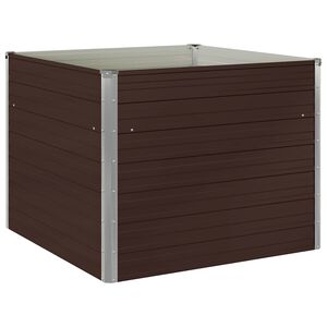 vidaXL حوض زراعي مرتفع بني 100&times;100&times;77 سم فولاذ مجلفن