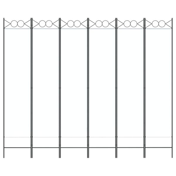 vidaXL مقسم غرفة 6-ألواح أبيض 240×200 سم قماش