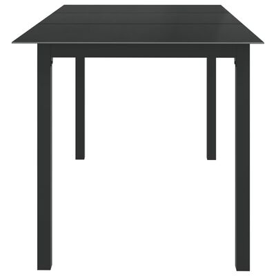 vidaXL طاولة حديقة أسود 150×90×74 سم ألومنيوم وزجاج