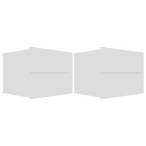 vidaXL خزانات جانب السرير 2ق لون أبيض 40×30×30 سم خشب صناعي
