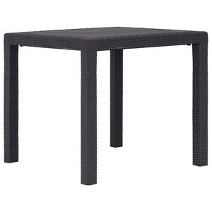 vidaXL طاولة حديقة بني 79&times;79&times;72 سم بلاستيك بمظهر روطان