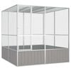 vidaXL قفص طيور لون رمادي 211,5x217,5x213,5 سم فولاذ مجلفن