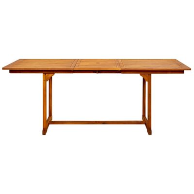 vidaXL طاولة سفرة حديقة (150-200)×100×75 سم خشب أكاسيا صلب