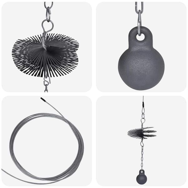 vidaXL فرشاة تنظيف مدخنة دائرية قطر 15 سم