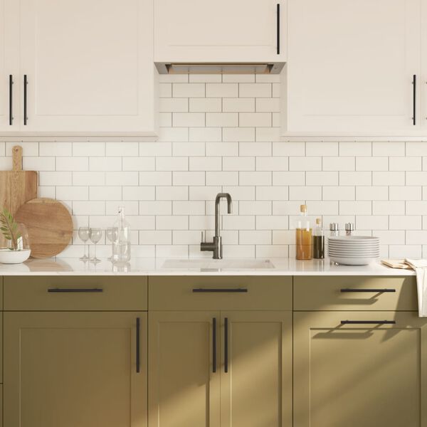 vidaXL مقابض خزانة 20ق أسود فولاذ مقاوم للصدأ 160 ملم