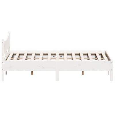 vidaXL إطار سرير لون أبيض 190x120 سم خشب صلب صنوبر