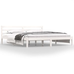 vidaXL إطار سرير خشب صنوبر صلب 180&times;200 سم 6FT سوبر كينج