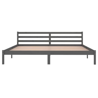 vidaXL إطار سرير خشب صنوبر صلب 200×200 سم رمادي