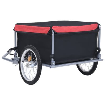 vidaXL عربة دراجة أسود وأحمر 65 كجم