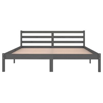 vidaXL إطار سرير خشب صنوبر صلب 160×200 سم رمادي