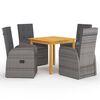 3067718 vidaXL 5 Piece Garden Dining Set Grey (147875+2x47676) - Untranslated