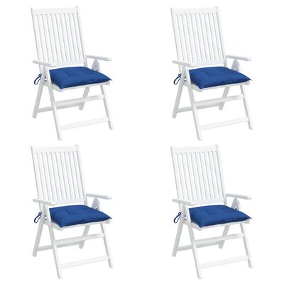 vidaXL وسائد كرسي 4 ق أزرق 50×50×7 سم قماش